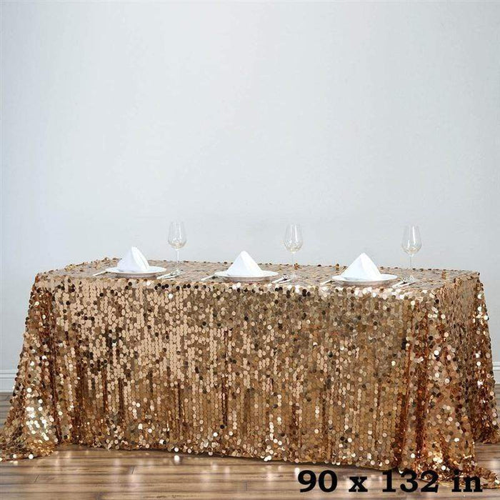 90x132" Large Payette Sequin Rectangular Tablecloth