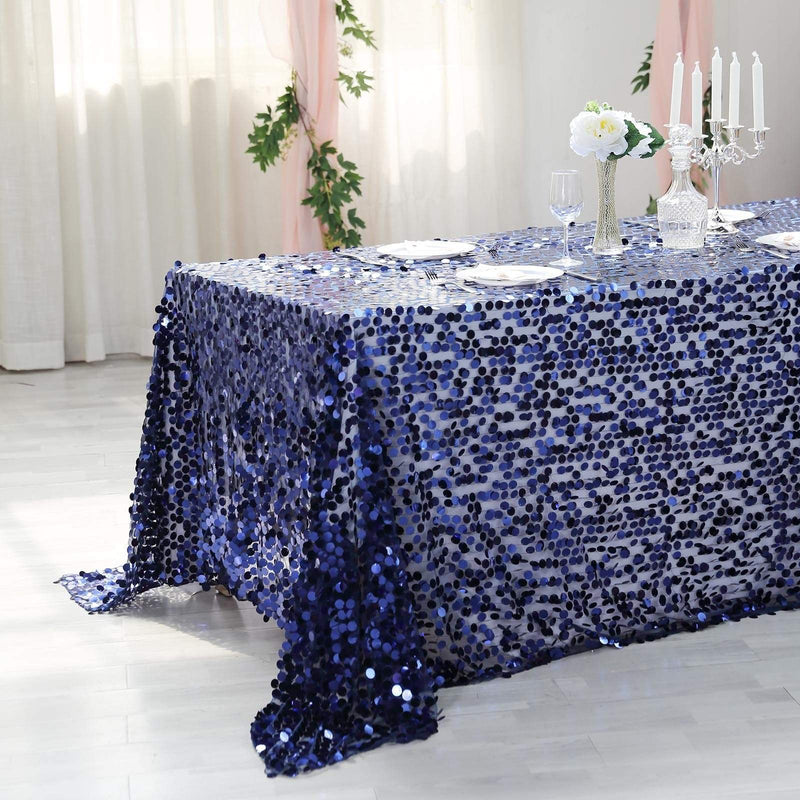 90x132" Large Payette Sequin Rectangular Tablecloth