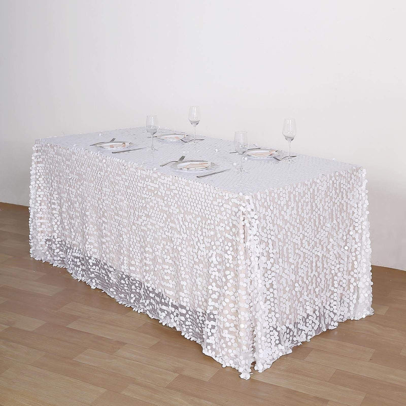 90x132" Large Payette Sequin Rectangular Tablecloth