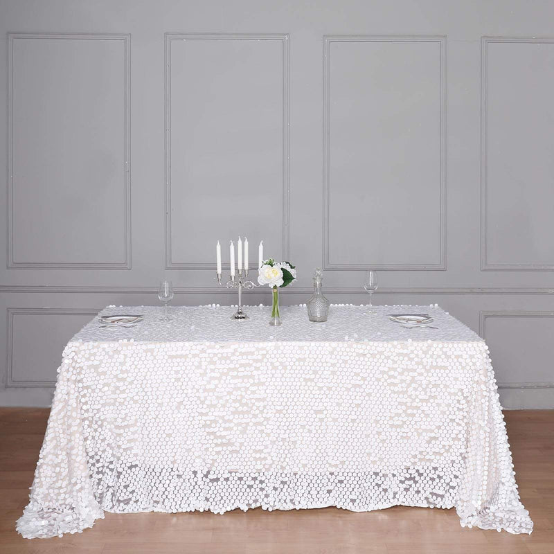 90x132" Large Payette Sequin Rectangular Tablecloth