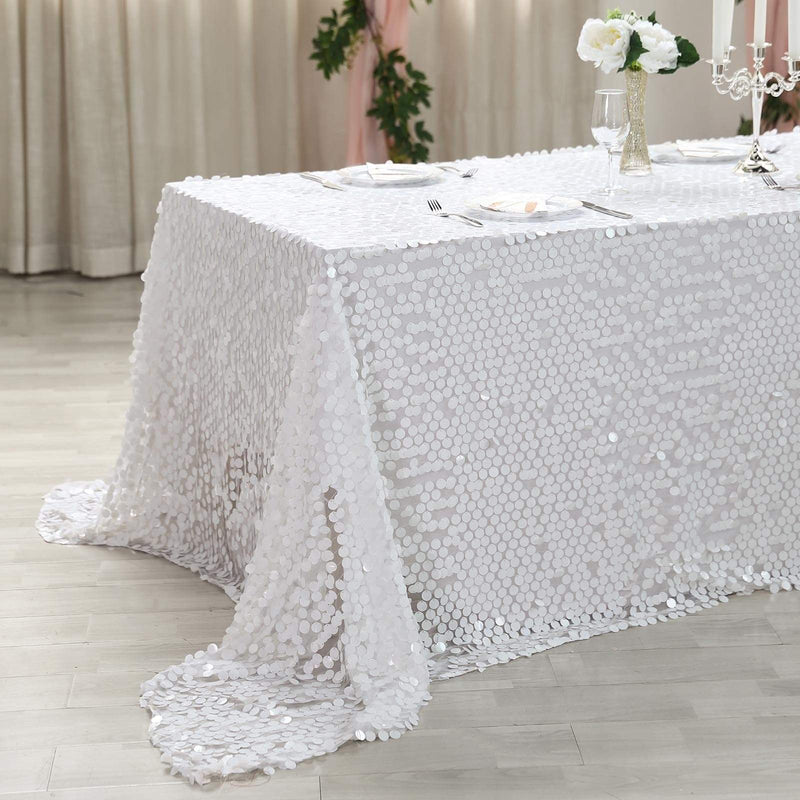 90x132" Large Payette Sequin Rectangular Tablecloth