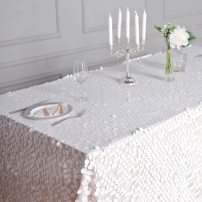 90x132" Large Payette Sequin Rectangular Tablecloth