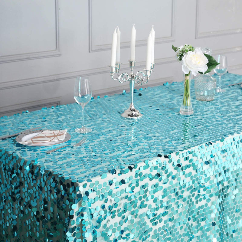 90x132" Large Payette Sequin Rectangular Tablecloth