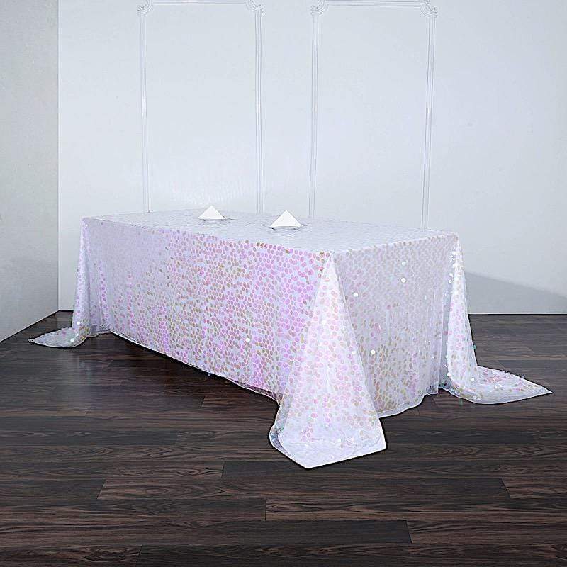 90x132" Large Payette Sequin Rectangular Tablecloth