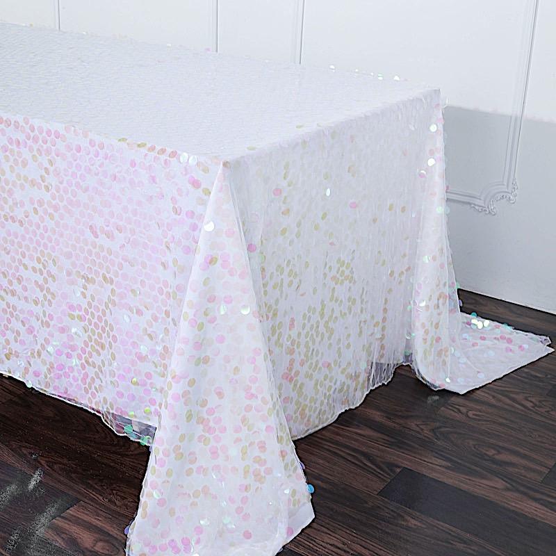 90x132" Large Payette Sequin Rectangular Tablecloth