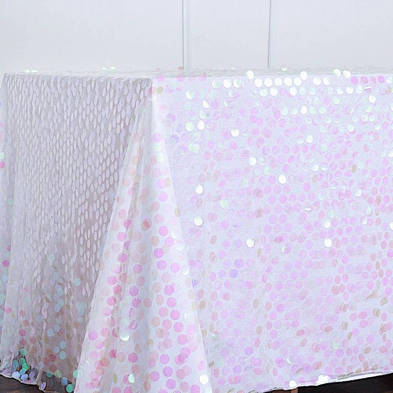 90x132" Large Payette Sequin Rectangular Tablecloth