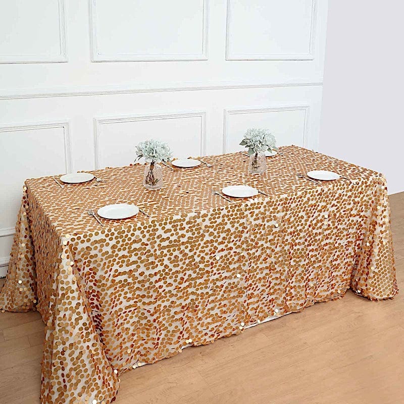 90x132" Large Payette Sequin Rectangular Tablecloth