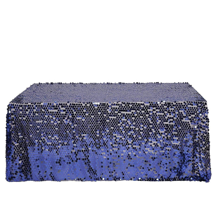90x132" Large Payette Sequin Rectangular Tablecloth TAB_71_90132_NAVY