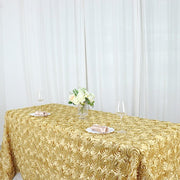 90x132" Satin Ribbon Roses Rectangle Tablecloth