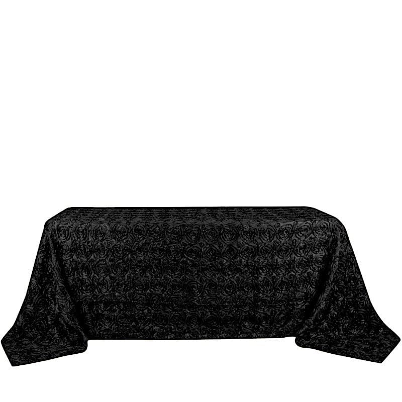 90x132" Satin Ribbon Roses Rectangle Tablecloth