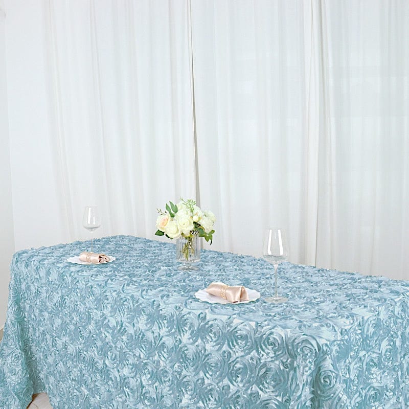 90x132" Satin Ribbon Roses Rectangle Tablecloth