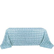 90x132" Satin Ribbon Roses Rectangle Tablecloth