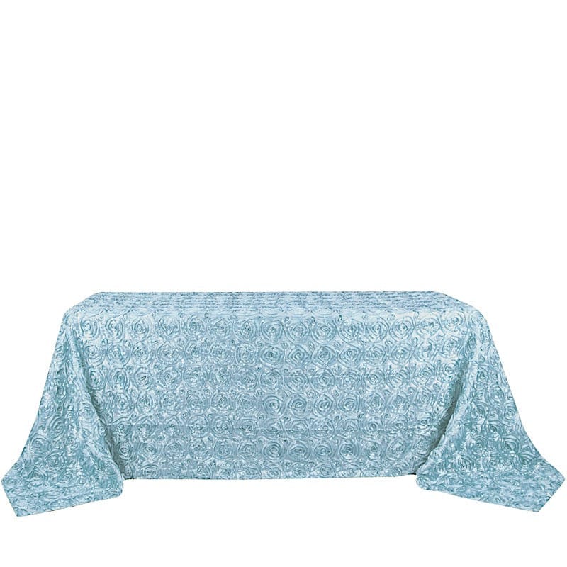 90x132" Satin Ribbon Roses Rectangle Tablecloth