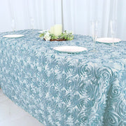 90x132" Satin Ribbon Roses Rectangle Tablecloth