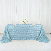 90x132" Satin Ribbon Roses Rectangle Tablecloth