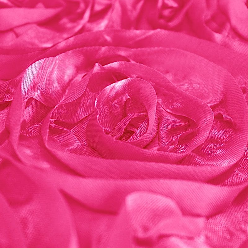 90x132" Satin Ribbon Roses Rectangle Tablecloth