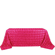 90x132" Satin Ribbon Roses Rectangle Tablecloth