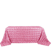 90x132" Satin Ribbon Roses Rectangle Tablecloth