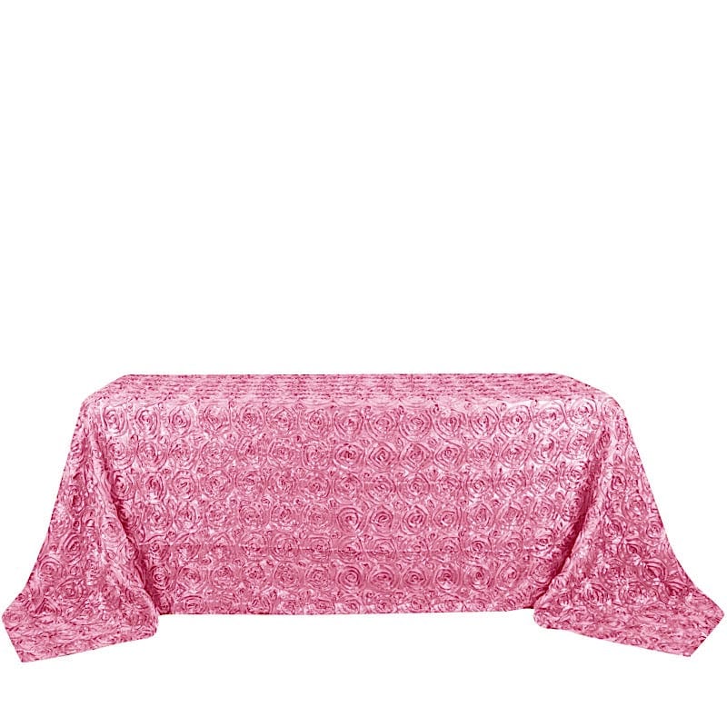 90x132" Satin Ribbon Roses Rectangle Tablecloth