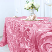 90x132" Satin Ribbon Roses Rectangle Tablecloth