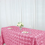 90x132" Satin Ribbon Roses Rectangle Tablecloth