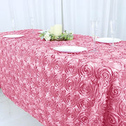 90x132" Satin Ribbon Roses Rectangle Tablecloth