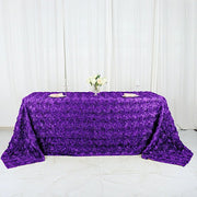 90x132" Satin Ribbon Roses Rectangle Tablecloth
