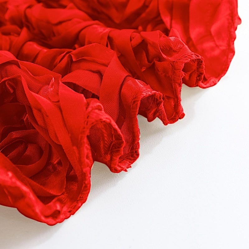 90x132" Satin Ribbon Roses Rectangle Tablecloth