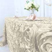 90x132" Satin Ribbon Roses Rectangle Tablecloth