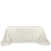 90x132" Satin Ribbon Roses Rectangle Tablecloth