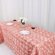 90x132" Satin Ribbon Roses Rectangle Tablecloth