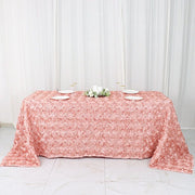 90x132" Satin Ribbon Roses Rectangle Tablecloth