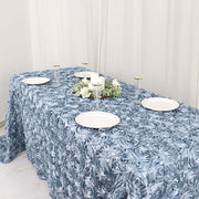 90x132" Satin Ribbon Roses Rectangle Tablecloth
