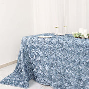 90x132" Satin Ribbon Roses Rectangle Tablecloth