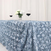 90x132" Satin Ribbon Roses Rectangle Tablecloth