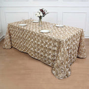 90x132" Satin Ribbon Roses Rectangle Tablecloth TAB_01_90132_081