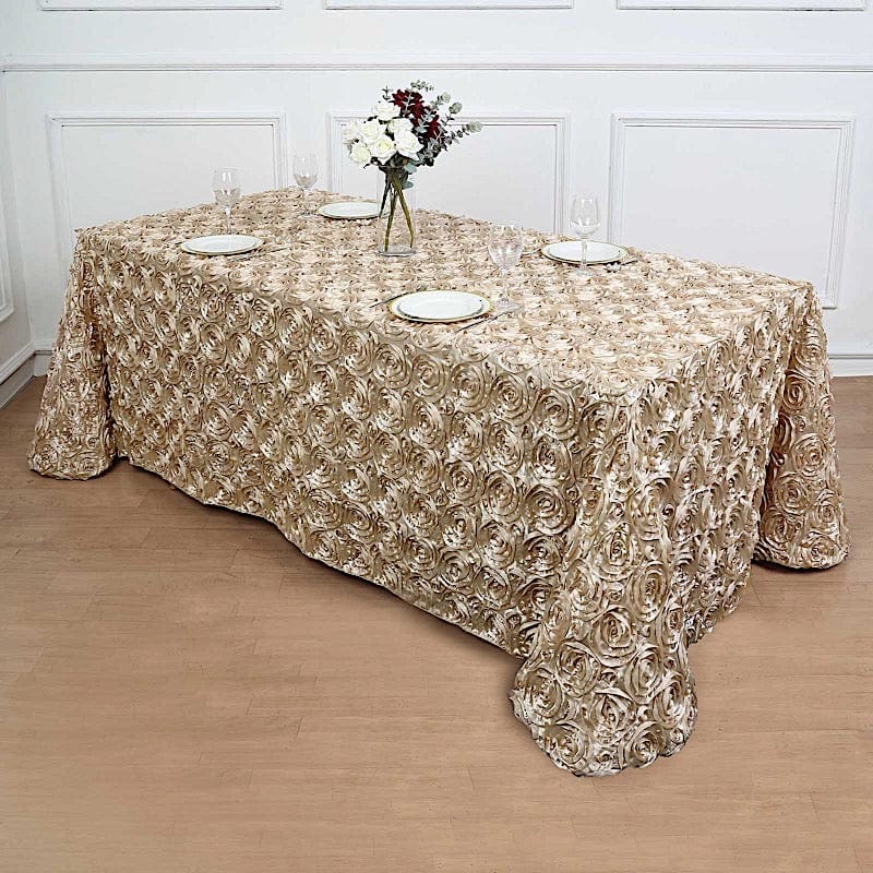 90x132" Satin Ribbon Roses Rectangle Tablecloth TAB_01_90132_081