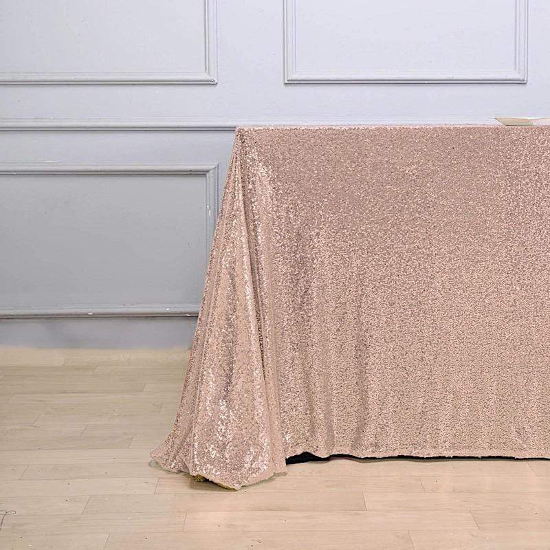 90x132" Sequined Rectangular Tablecloth