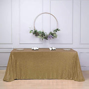 90x132" Sequined Rectangular Tablecloth - Champagne TAB_02_90132_CHMP