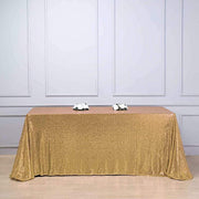 90x132" Sequined Rectangular Tablecloth - Gold TAB_02_90132_GOLD