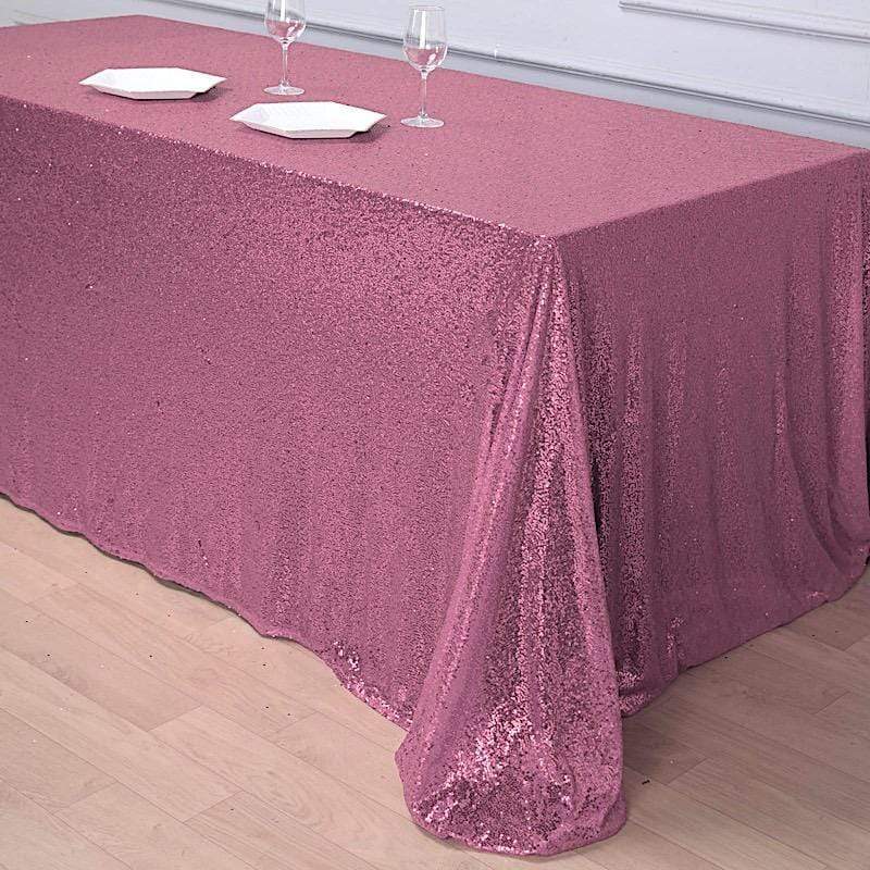 90x132" Sequined Rectangular Tablecloth