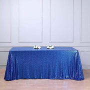 90x132" Sequined Rectangular Tablecloth - Royal Blue TAB_02_90132_018