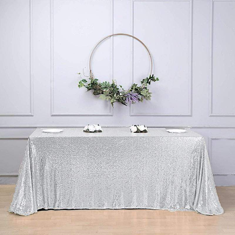 90x132" Sequined Rectangular Tablecloth
