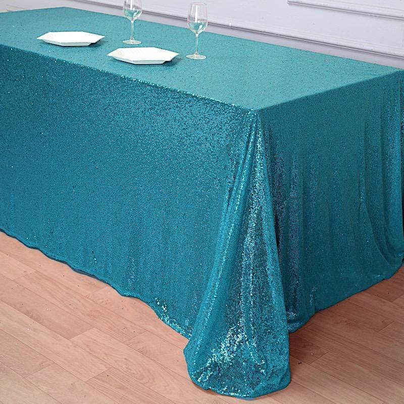 90x132" Sequined Rectangular Tablecloth