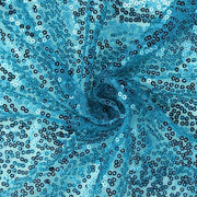 90x132" Sequined Rectangular Tablecloth - Turquoise TAB_02_90132_TURQ