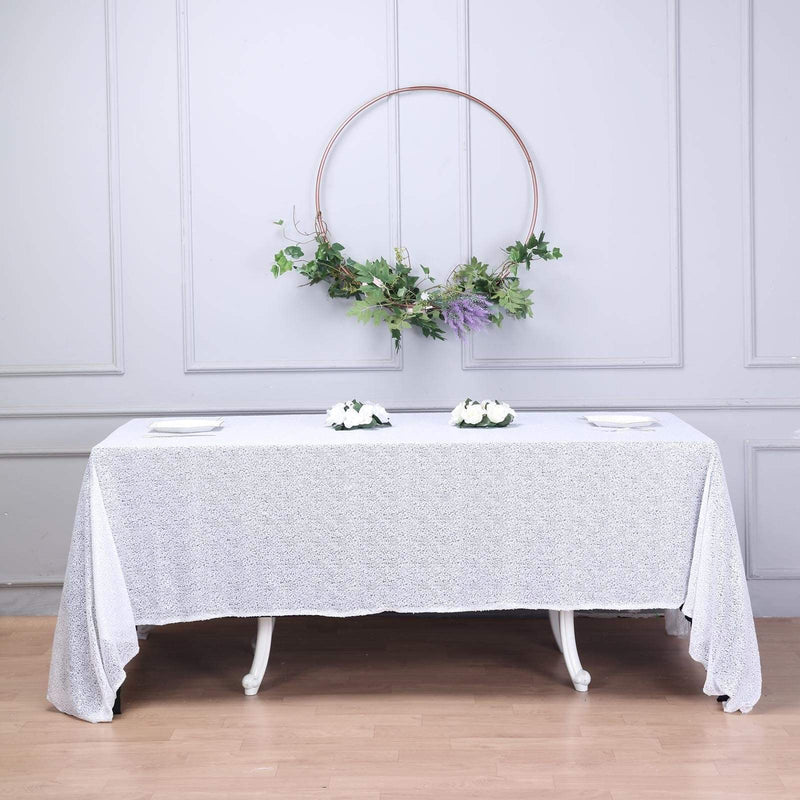 90x132" Sequined Rectangular Tablecloth