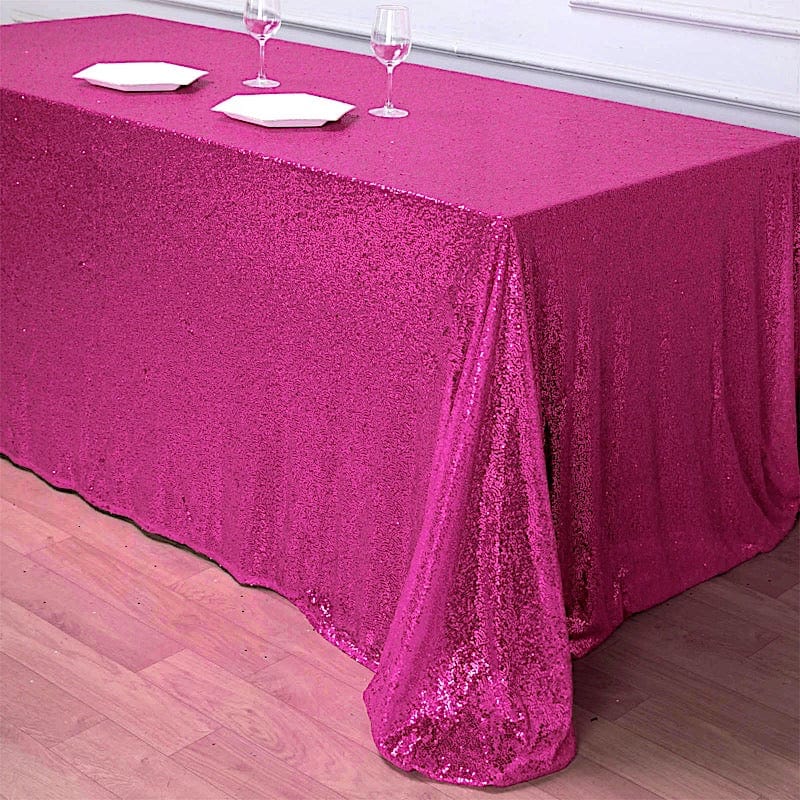 90x132" Sequined Rectangular Tablecloth
