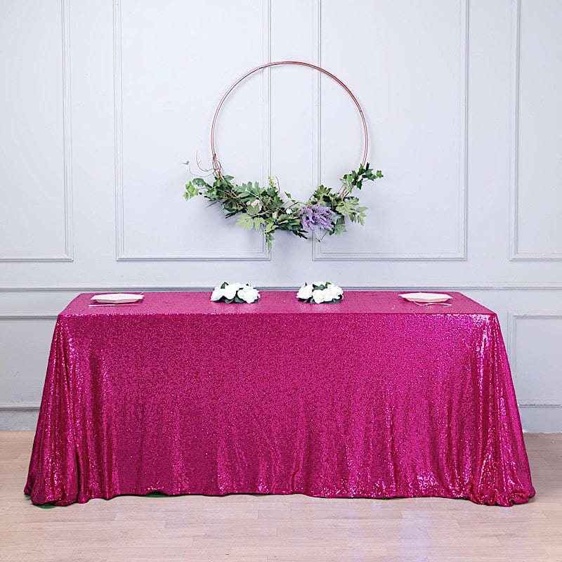 90x132" Sequined Rectangular Tablecloth