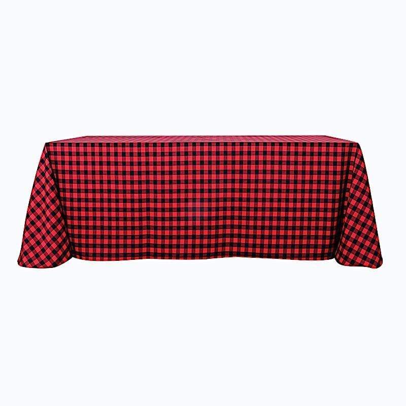 90x156" Checkered Gingham Polyester Tablecloth