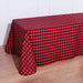 90x156" Checkered Gingham Polyester Tablecloth - Black and Red TAB_CHK90156_BLKRED